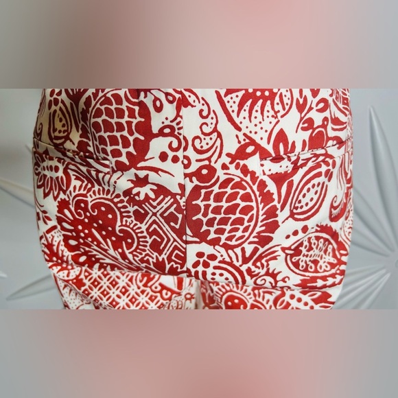 Ann Taylor Factory NWT off white & brick red cropped legged pants waist 32” - Picture 5 of 8